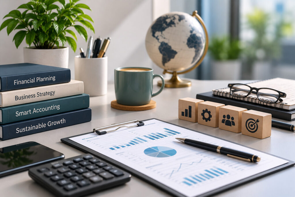 Xero Bookkeeping Services UK: A Complete Guide for Businesses 15 Xero Bookkeeping Services UK with financial charts, accounting documents and business planning